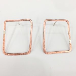 Handmade geometric stud earrings, small square